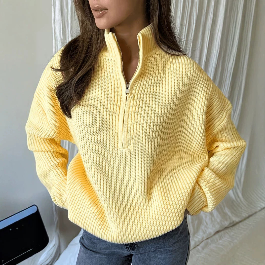 Pull-over à fermeture éclair souple pour vêtements de dessus