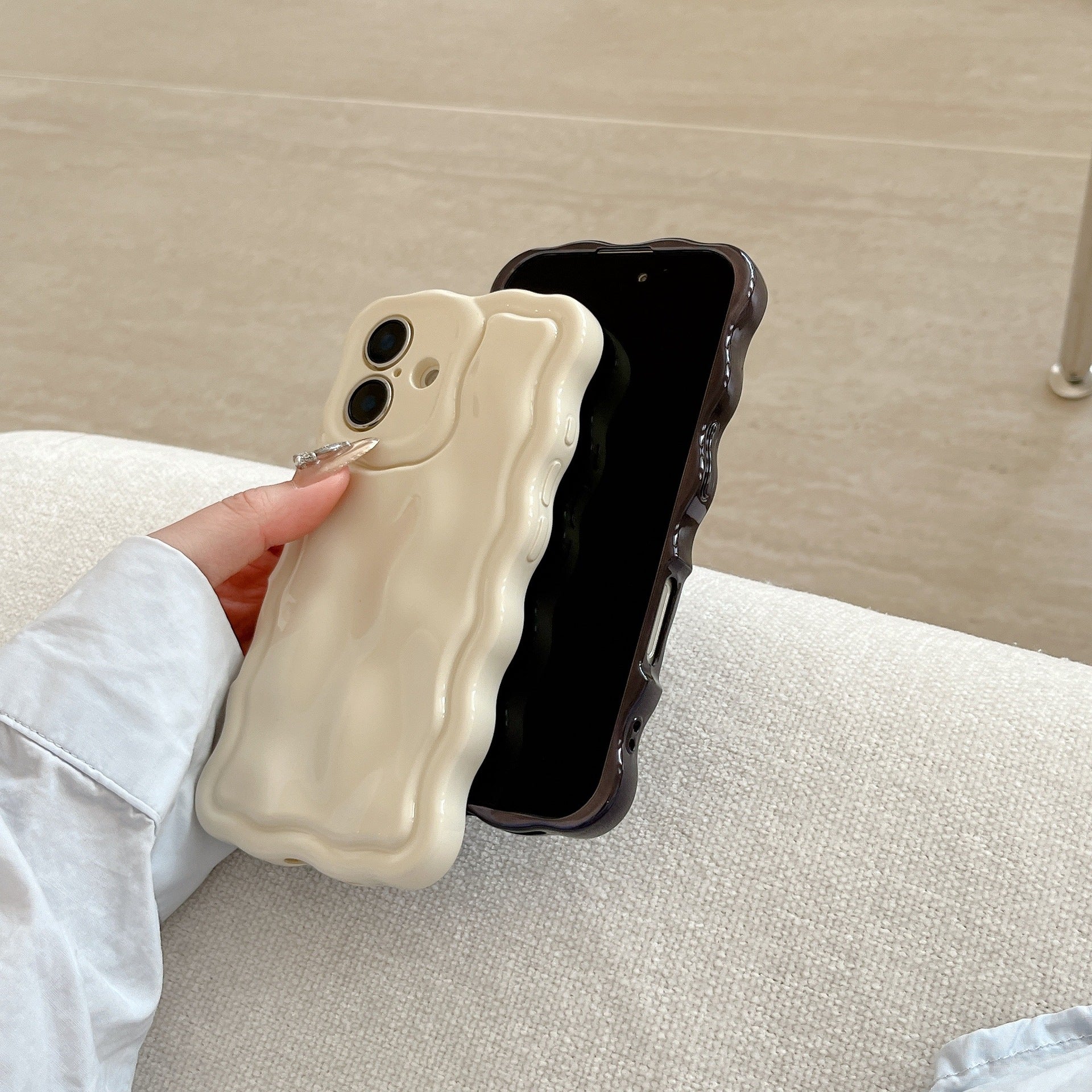 Ins Niche Water Ripple pour 17pro Max Phone Case