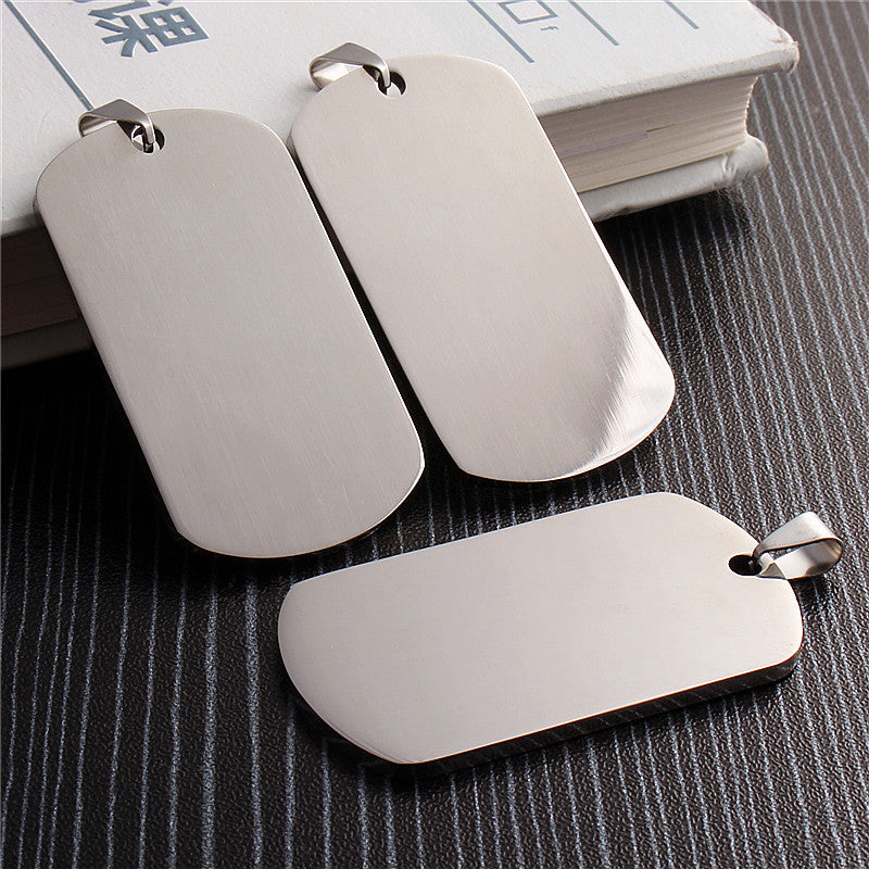 Tag chien en acier inoxydable Laser Gravure Tag Pendentif Titanium Steel Dog Tag
