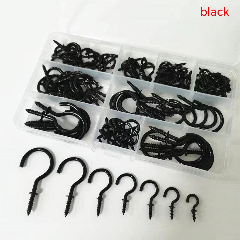 Crochets de coupe en boîte 7 Spécifications 120pcs Crochet de plafond en argent noir