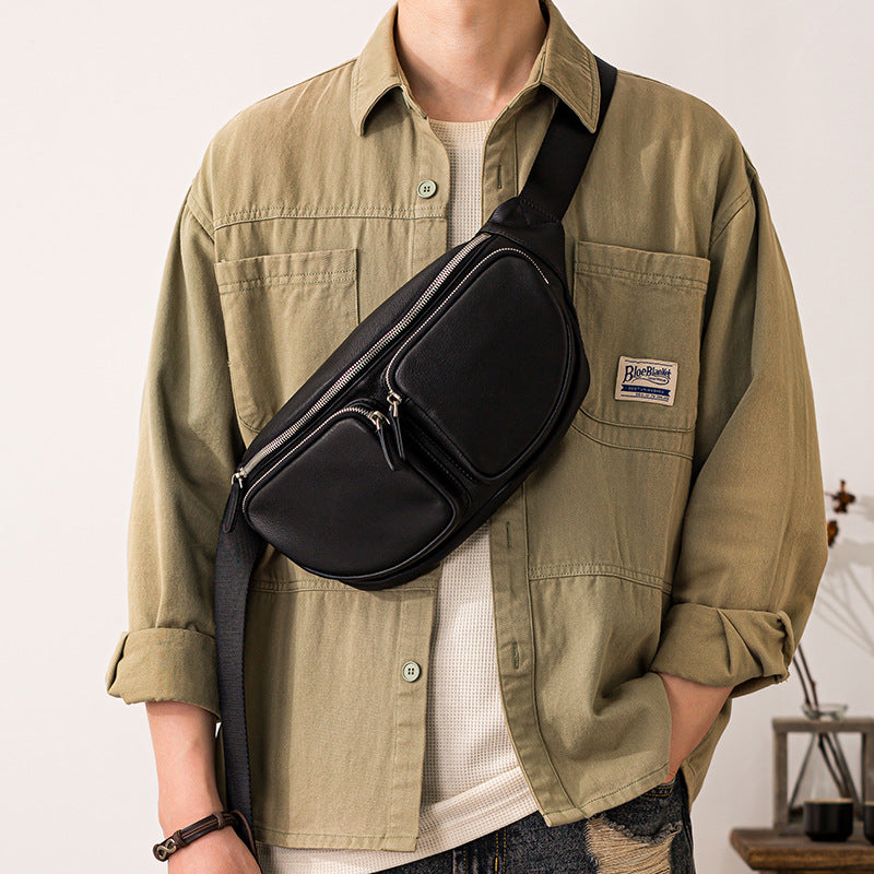 Sac Crossbody en cuir Sac de moto Sac de sport pour hommes