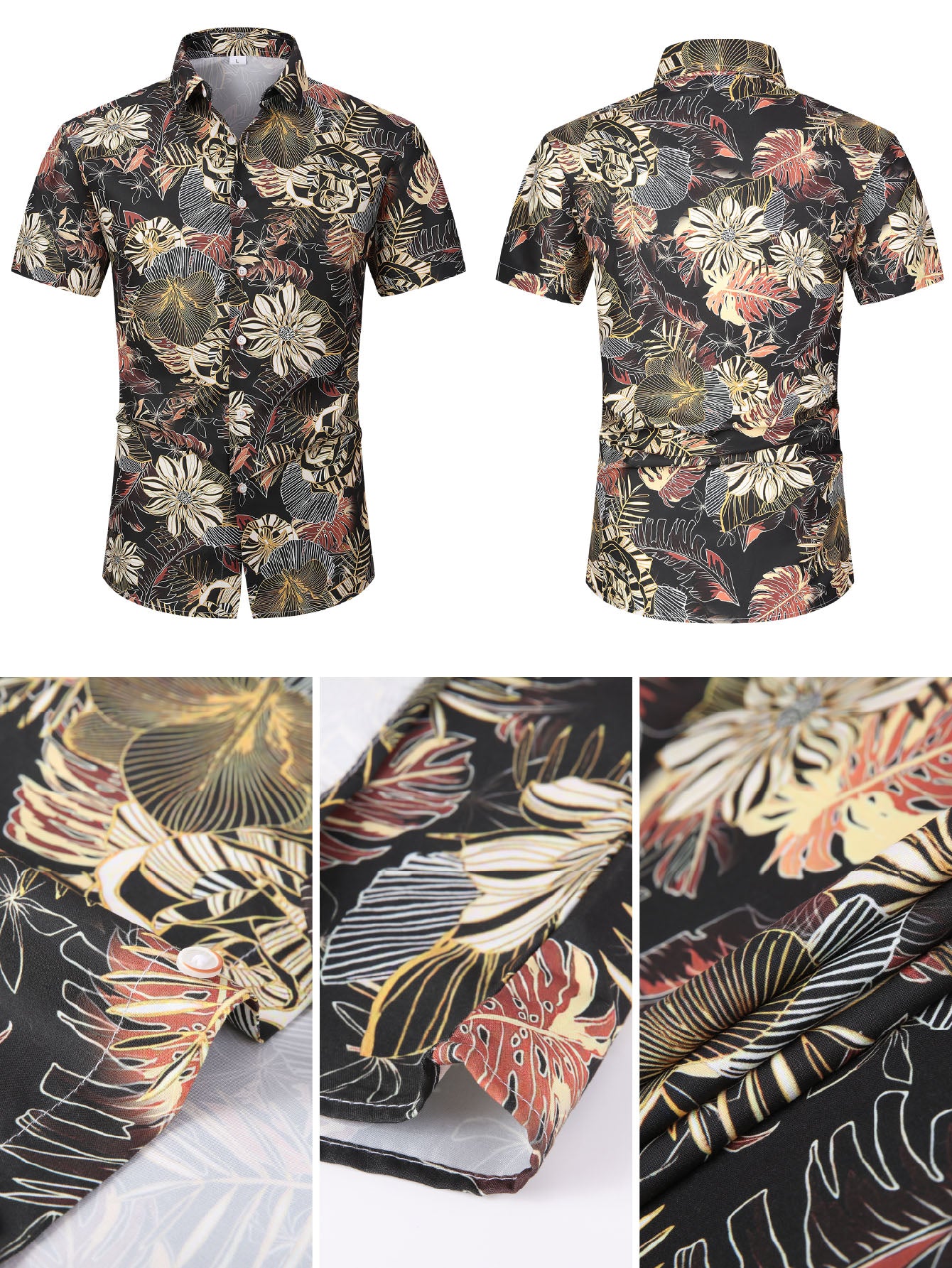 Chemise Hawaïenne Homme imprimé coloré pour les vacances