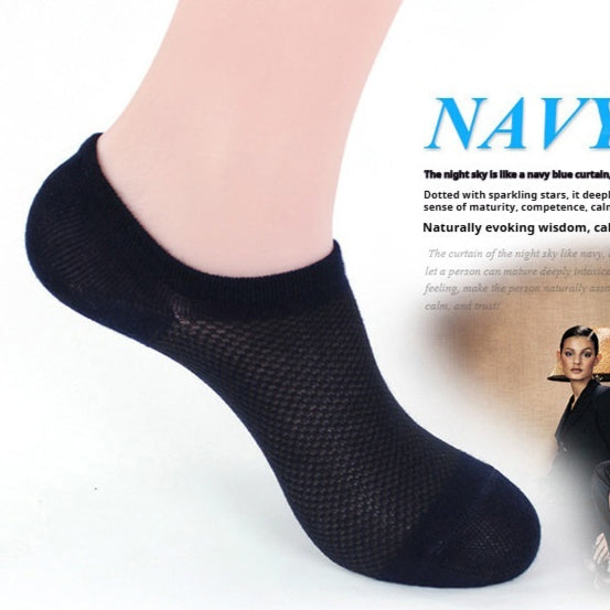Chaussettes de bateau invisibles en fibre de bambou pour hommes d'été