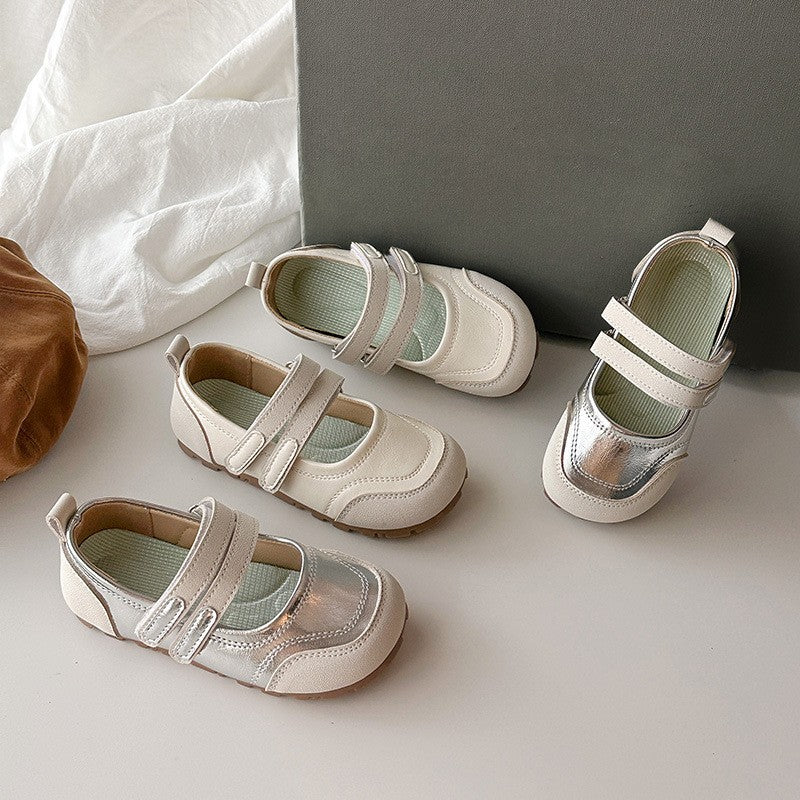 Chaussures en cuir pour filles avec Princesse Style Soft Sole Chaussures simples et chaussures pour enfants