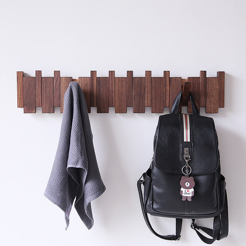 Vêtements Crochet mural Entrée Hallway Hanger sans punch en bois massif Clés créatives Clot