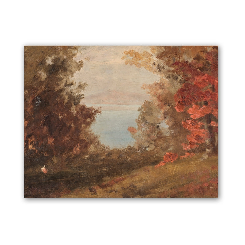 Automne Arbres Paysage Peinture à l'huile Affiche Toile Salon Décoration