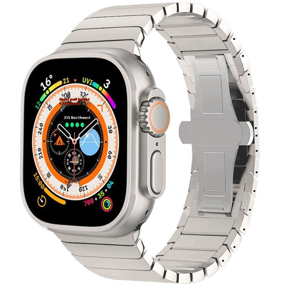 Bracelet de montre en métal acier inoxydable avec papillon