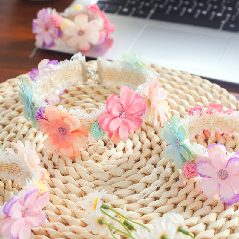 Collier de fleurs mignon pour chats d'animaux
