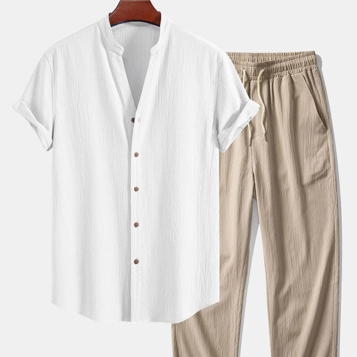 Chemise à manches courtes et pantalons ensemble Hommes Casual Springsummer Outfit