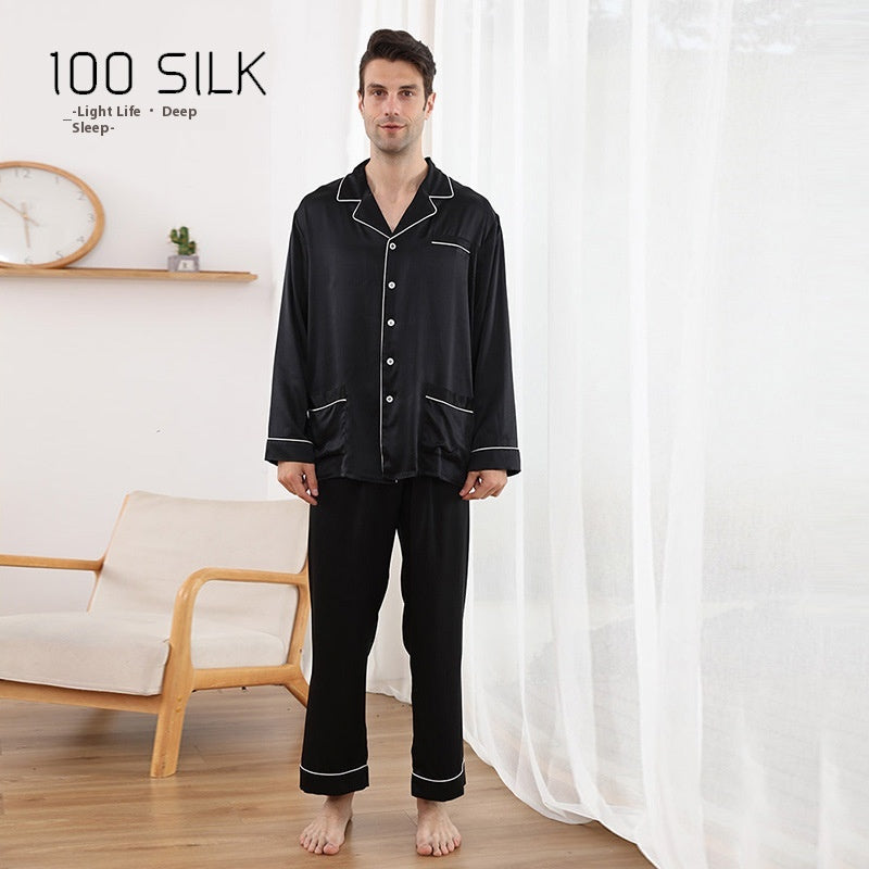 Pyjama en soie pour hommes 22 M Lapel en soie de mûre lourde