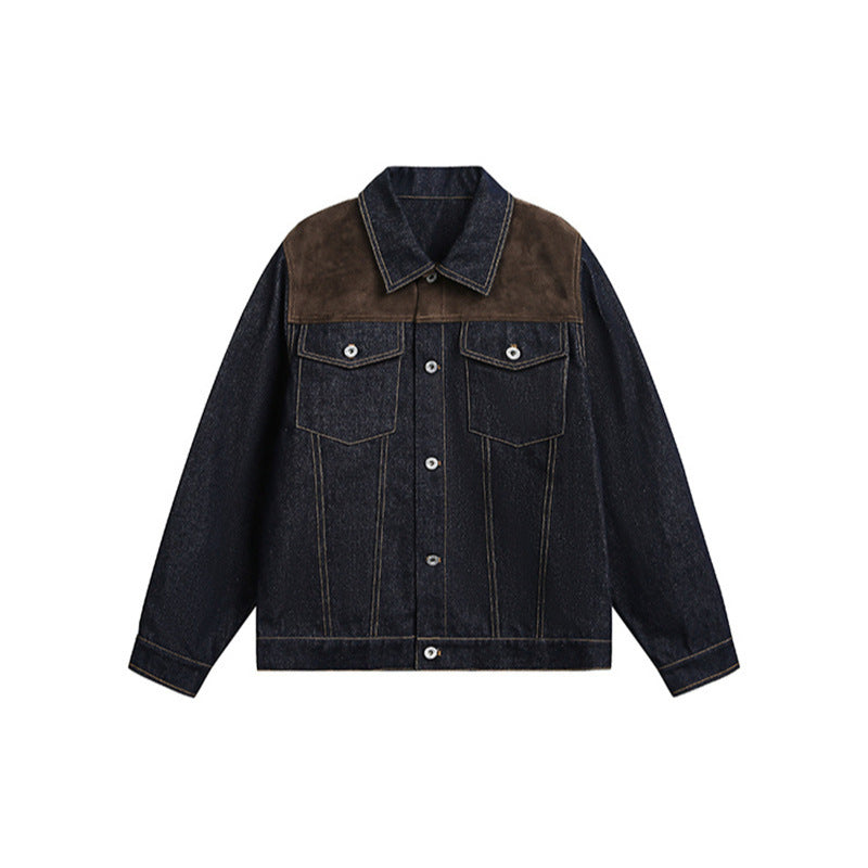 Veste en Denim avec un collier de lapel