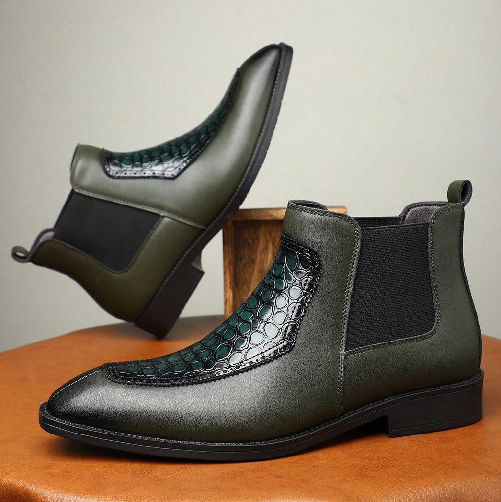 Business Casual mi-haut rétro hommes pointu versatile Martin Bottes