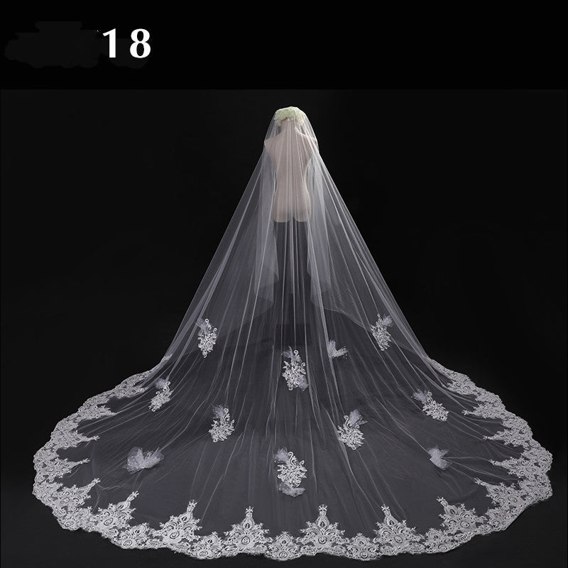 Mariée Mariage Maître Veil Long Tail