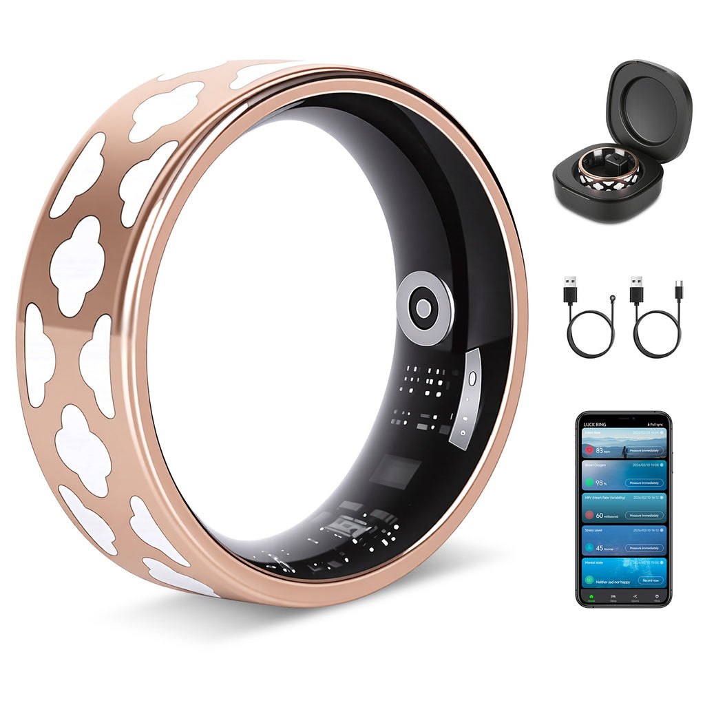 Smart Ring Health Tracker Fitness Sleep Stress HRV Tracker avec charge Cas magnétique Cha