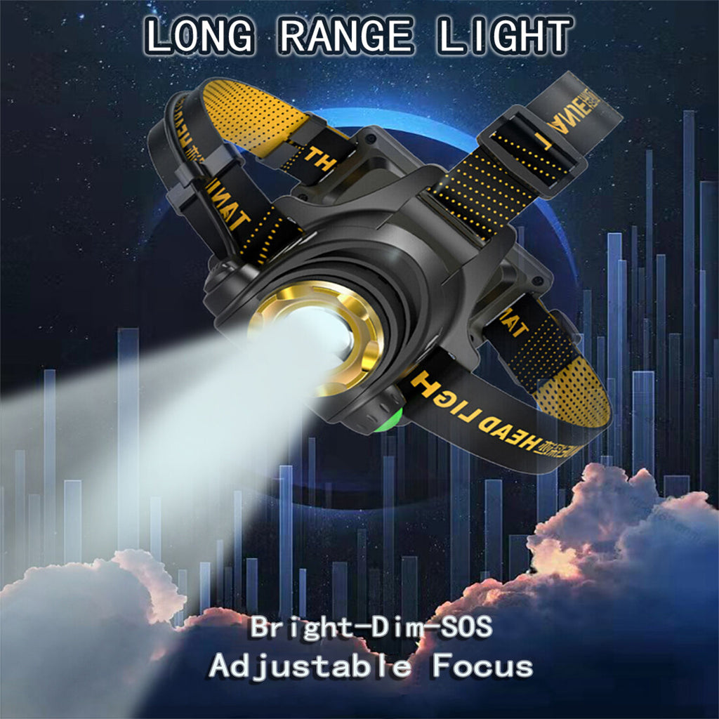 Super Bright 150000LM BATTERY LED phare USB phare lampe de poche