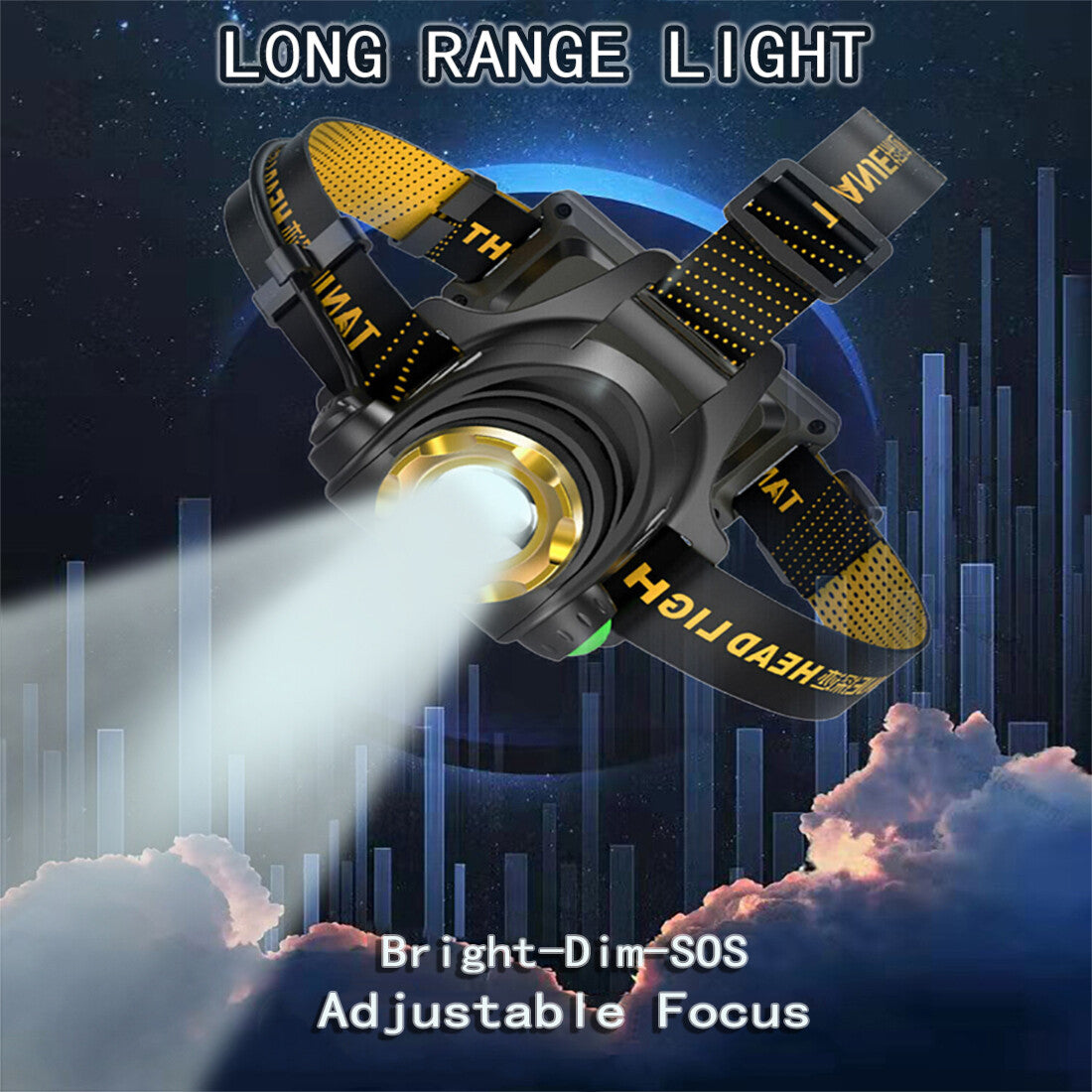 Super Bright 150000LM BATTERY LED phare USB phare lampe de poche