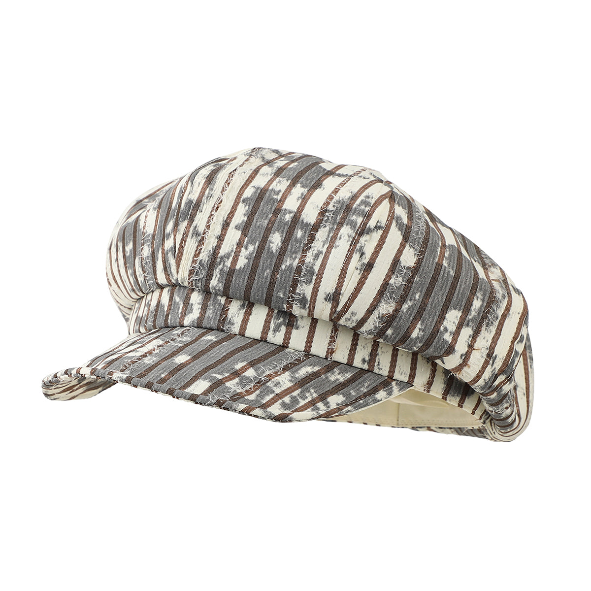 Chapeau de journal Octagonal rayé et lavé à l'eau - British Style