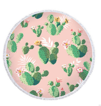 Ronde plage serviette oasis cactus plage serviette châle coussin microfibre