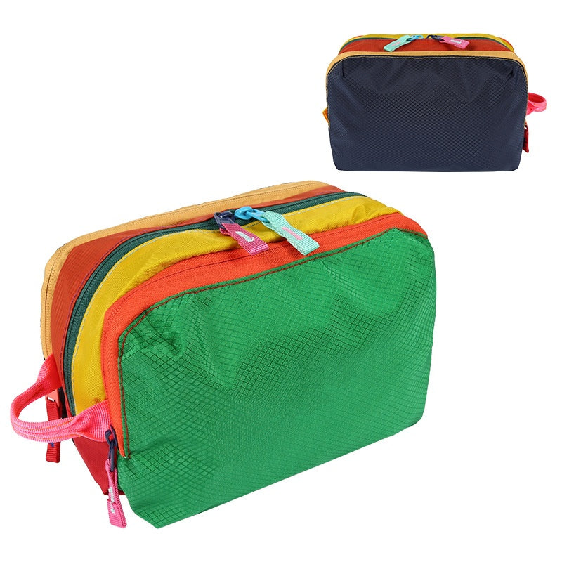 Stockage pliable Brodé Couleur-Block Crossbody Sac de maquillage