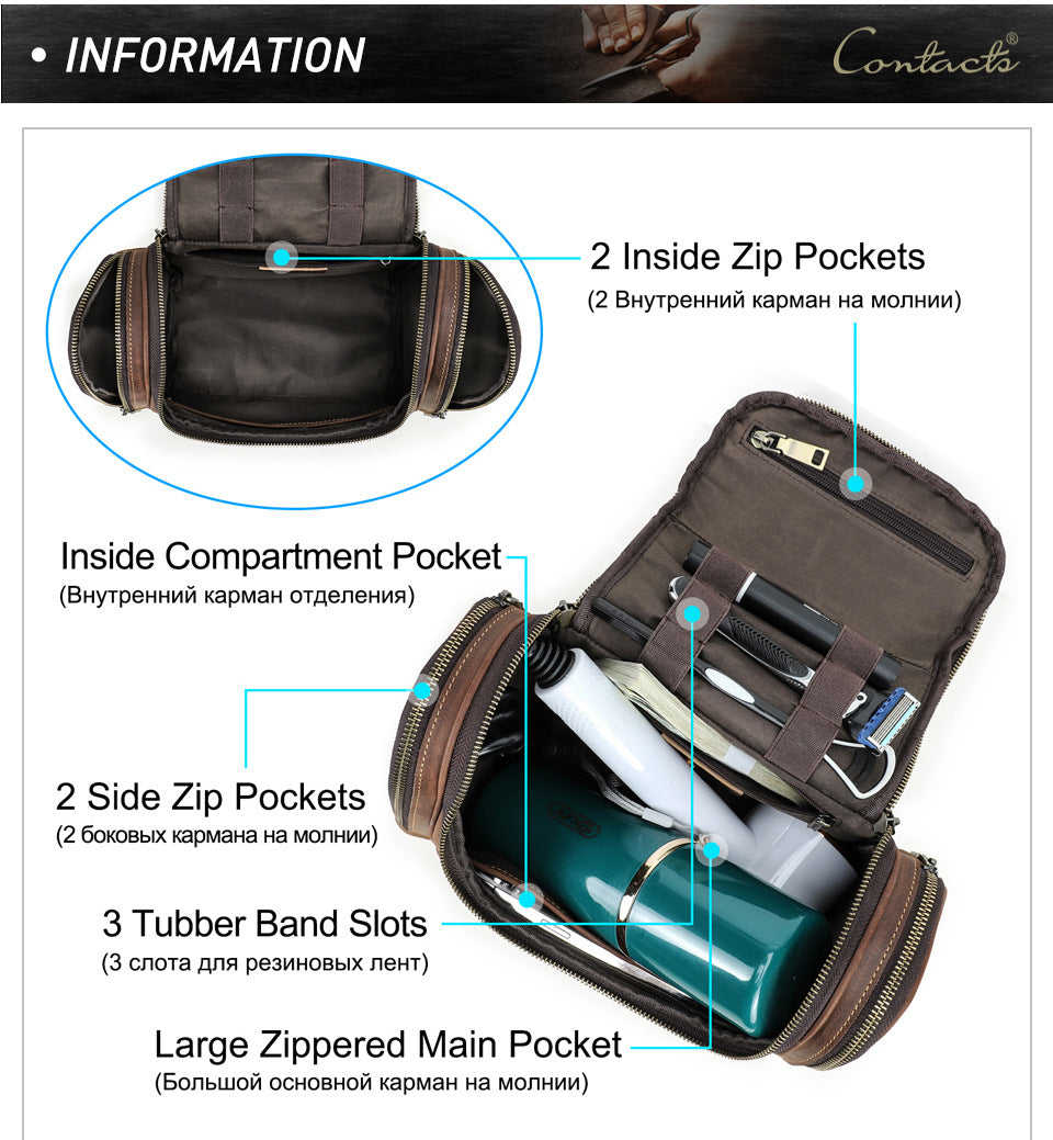 Cowhide Multi-Training Sac de poche portable