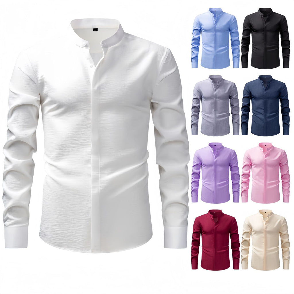 Jiana Linge d'imitation populaire chemise homme avec collier de stand