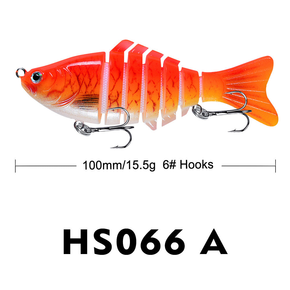 10cm Lure Baignoire de pêche en plastique Bâton dur Poisson multi-sections avec 7 segments