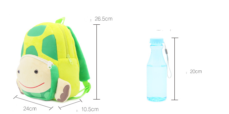 Zoo mignon sac à dos pour enfants en peluche de tortue animale