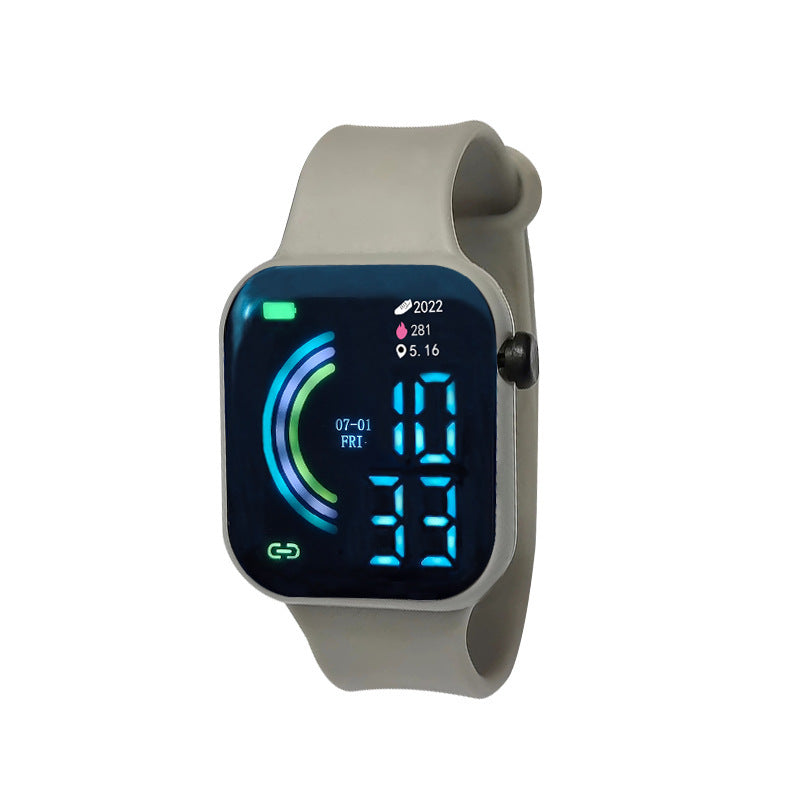 Grande écran carré Étudiant couple Sports Led montre