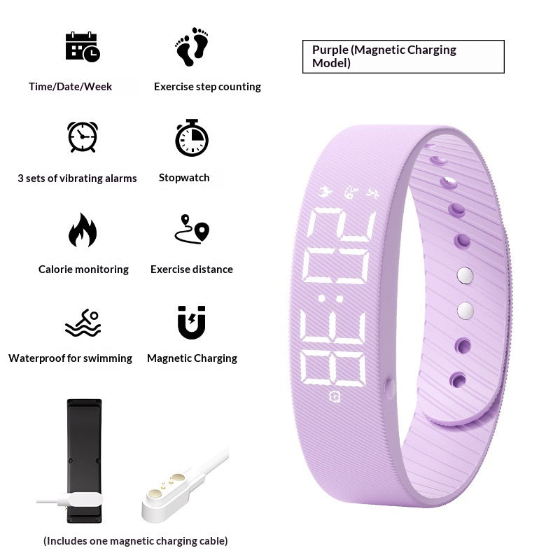 Smart Sports Watch pour les hommes et les femmes Imperméable avec la fonction Timing Silent Vibration Alar