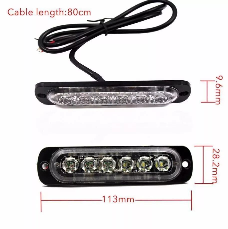 4X12V 24V 6 LED Strobe Flashing récupération Lightbar Camion lumières Nouveau