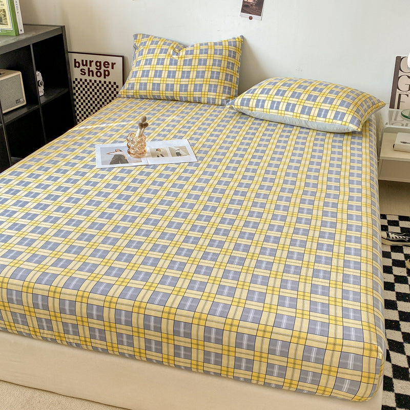 Minimalist Coton Lavé Couleur Solide Produit simple Fitted Sheet