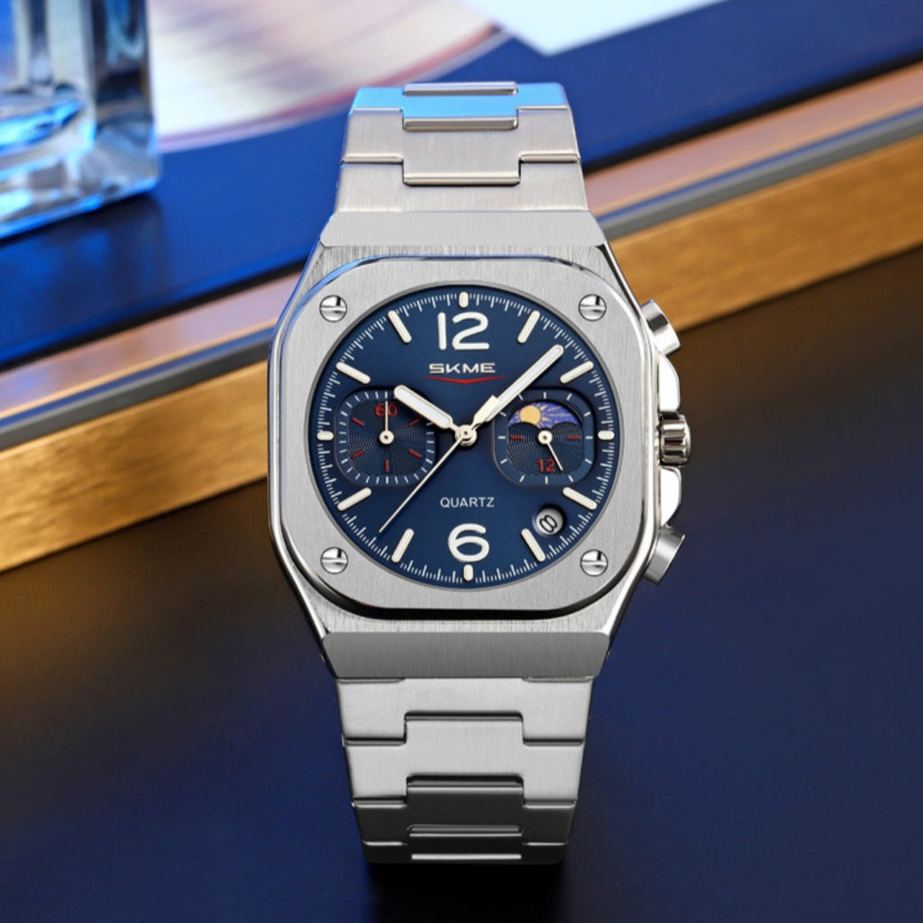 Homme Casual Waterproof Multifonctionnel Business Quartz Watch