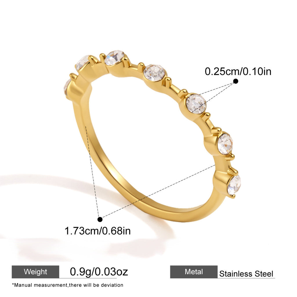 Zircon Anneau en acier inoxydable Niche et design minimaliste sophistiqué