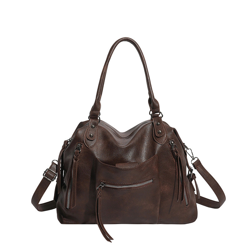 Mode de style moto Sac à main femme de grande capacité
