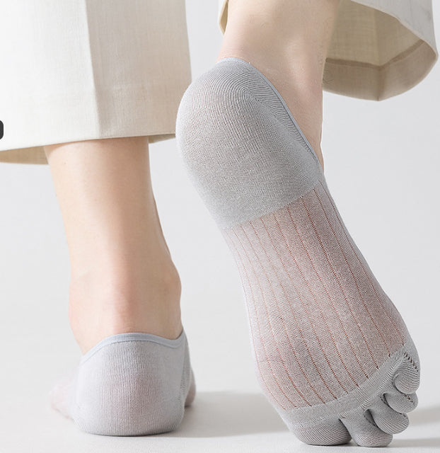 Chaussettes de bateau respirantes à cinq doigts en coton Modal