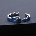 925 Silver Ring Inlaid With Swiss Blue Topaz Exuding Elegance And Sophistication