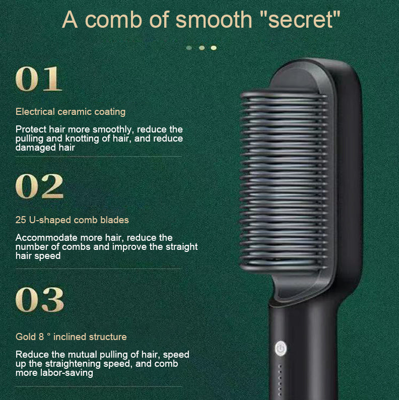Brosse de redresseur de cheveux Redresseur Comb électrique réglable chaleur