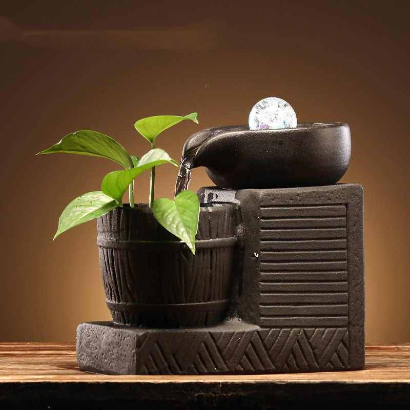 Fontaine décorative en céramique circulaire Petit humidificateur