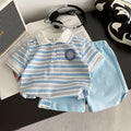 Stylish Boys Summer Striped Short Sleeve Pants