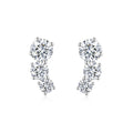 S925 Boucles d'oreilles en argent sterling graduées 3 tons