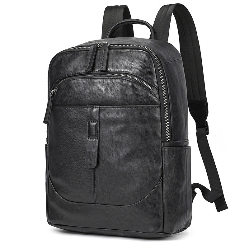 Homme S véritable sac à dos en cuir Style de navette de cowhide