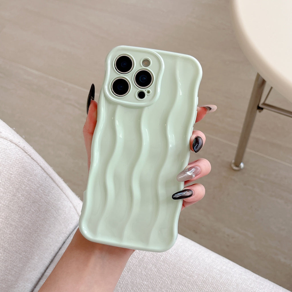 Applicable Electroplating 3-dimensional Wave Stripe Phone Case Protection anti-goutte