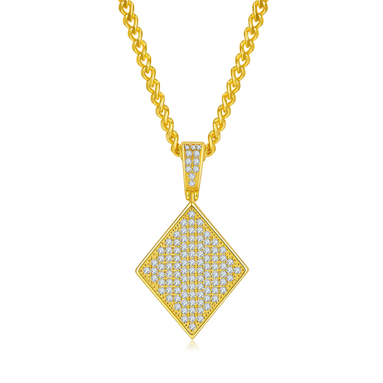 S925 Argent Sterling 108pcs D Couleur VVS1 Moissanite Diamond Forme Pendentif 5g Pas de chaîne Plat