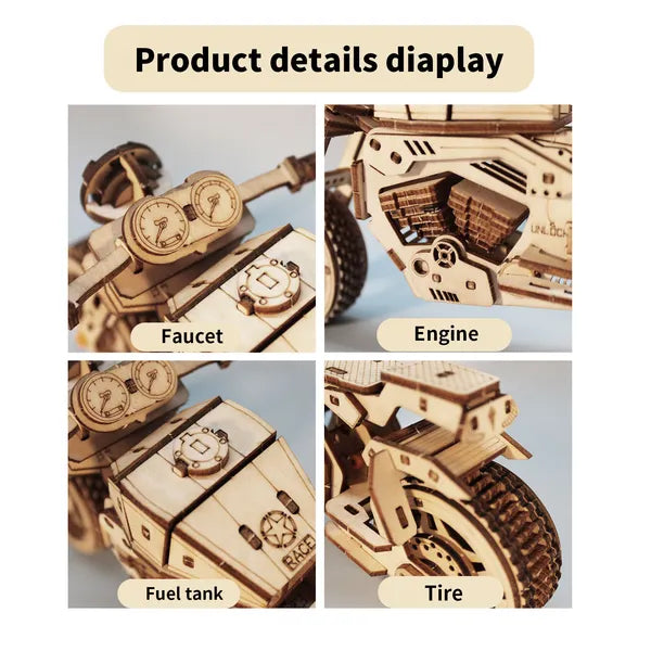 3D Puzzle en bois Kits de modèle de moto pour construire en bois construction artisanale unique
