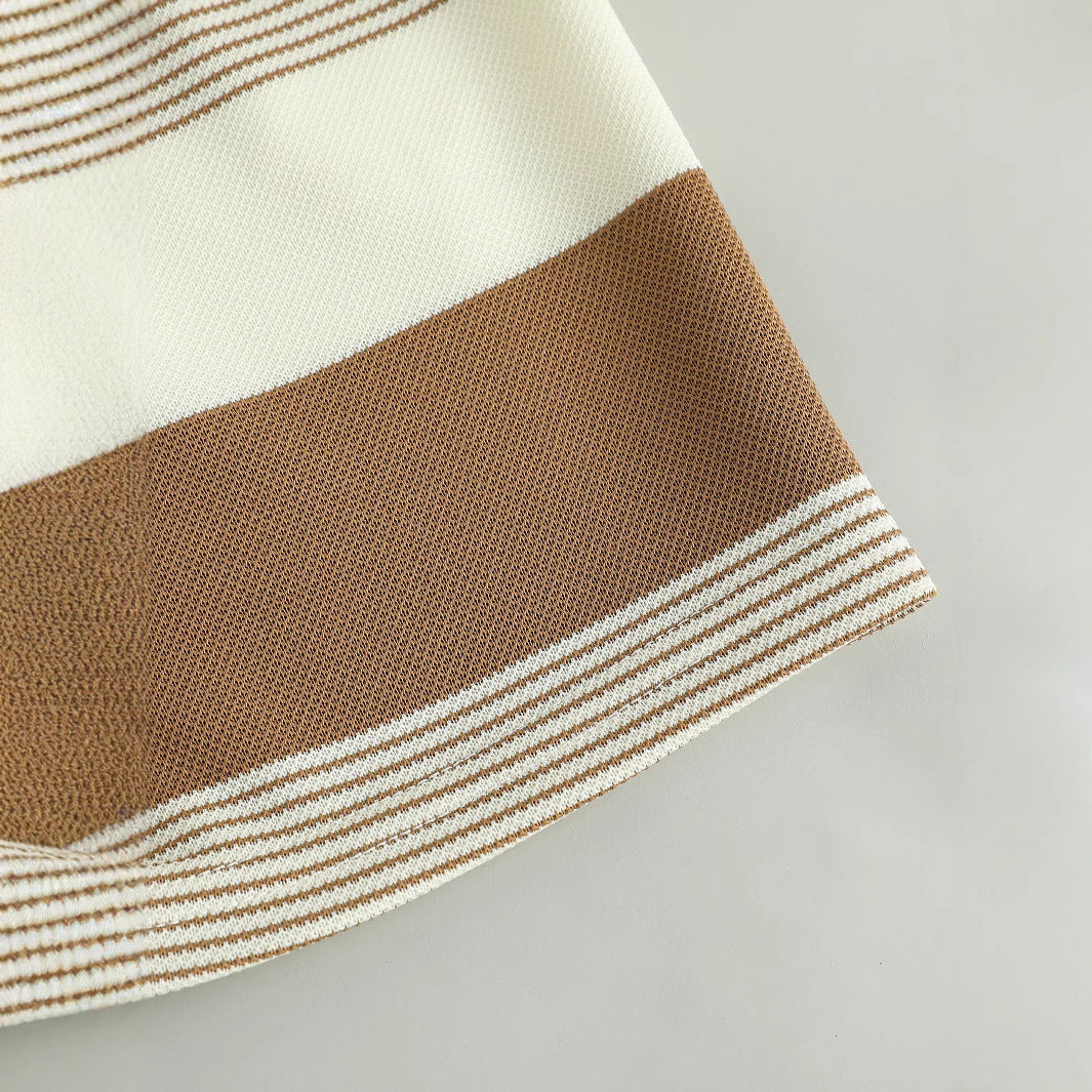 Ours-print T-shirt à manches courtes et short rayé Ensemble deux pièces