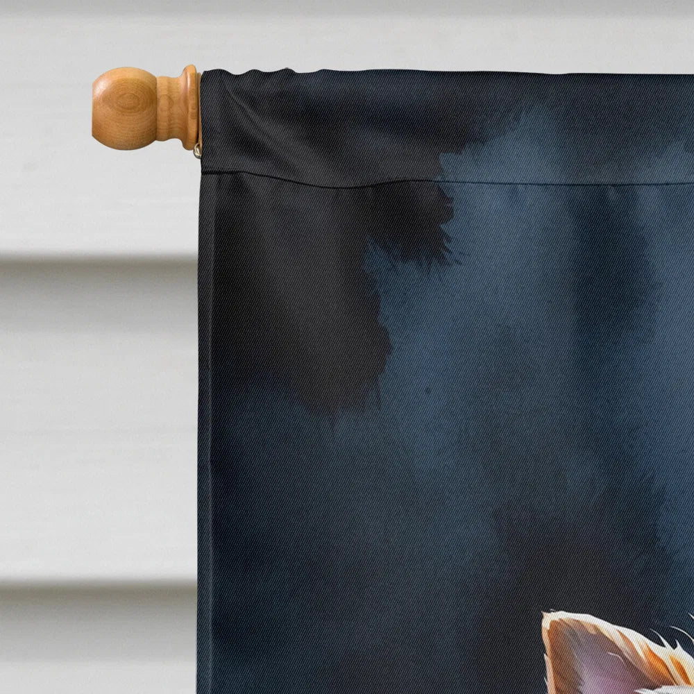 Yorkshire Terrier Puppy Maison d'Halloween Drapeau Grand porc Pôle à manches décoratif à l'extérieur Ya