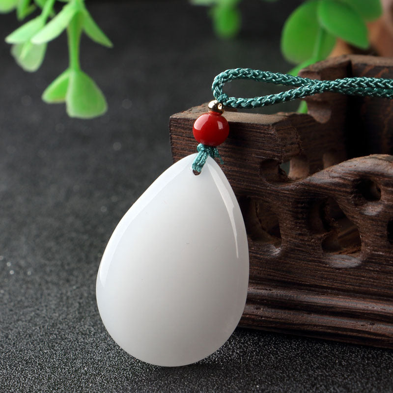 Xinjiang Platinum Silk Jade Pendentif Jade blanc naturel Safe Buckle Bamboo Section No-good