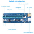 5Sets PCI-E PCI Express Risers GPU Carte adaptateur Riser alimenté par extraction W/ 23.62in USB 3.0 Ca