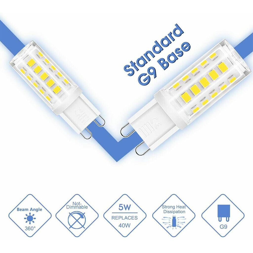 10 X G9 LED BULB 5W COOL BLANC CAPSULE LAMP REPLACE 40W HALOGEN LIGHT BULBS 230V