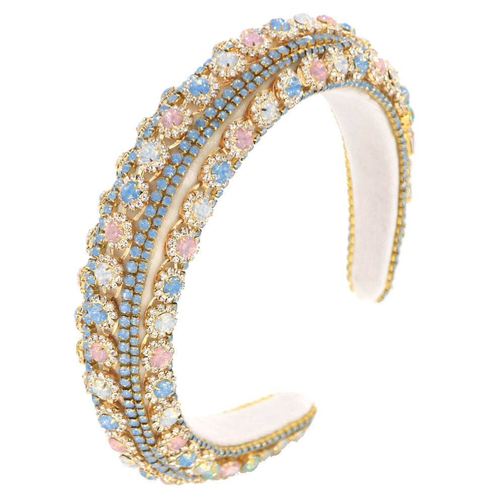 Bandeau européen et américain de luxe de style cour en diamant
